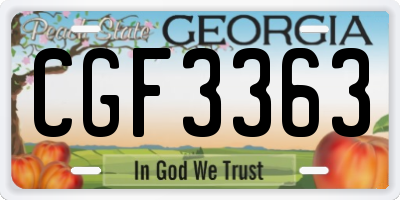 GA license plate CGF3363