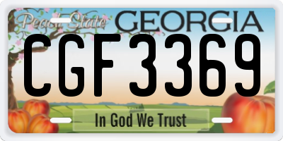 GA license plate CGF3369