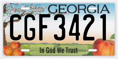 GA license plate CGF3421