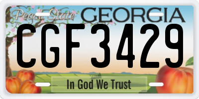GA license plate CGF3429