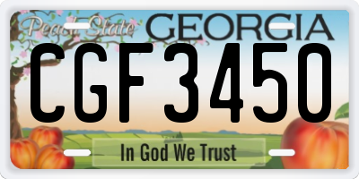 GA license plate CGF3450