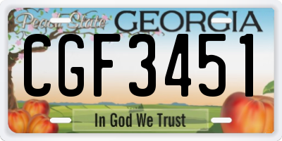 GA license plate CGF3451