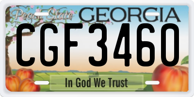 GA license plate CGF3460