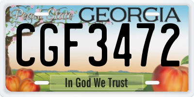 GA license plate CGF3472