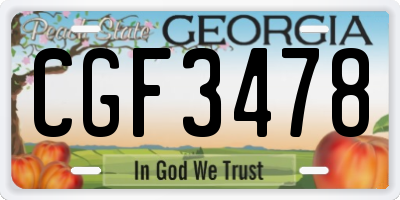 GA license plate CGF3478