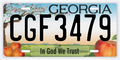 GA license plate CGF3479