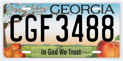 GA license plate CGF3488