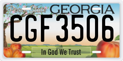GA license plate CGF3506