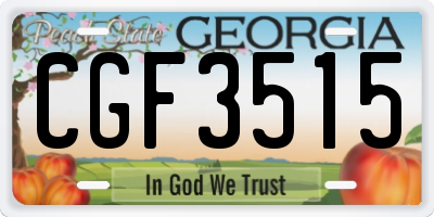 GA license plate CGF3515