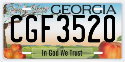 GA license plate CGF3520