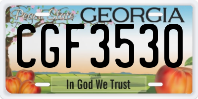 GA license plate CGF3530