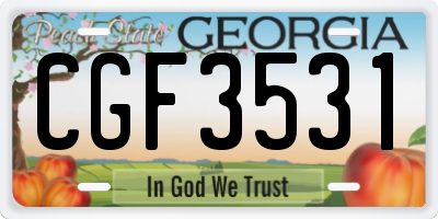 GA license plate CGF3531