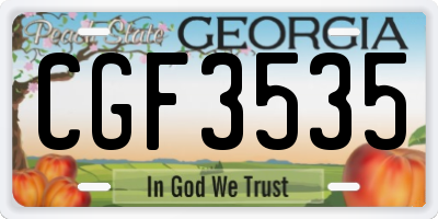GA license plate CGF3535