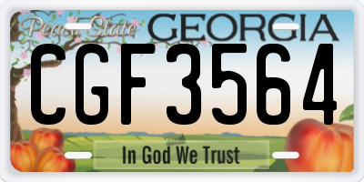 GA license plate CGF3564