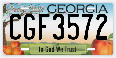 GA license plate CGF3572