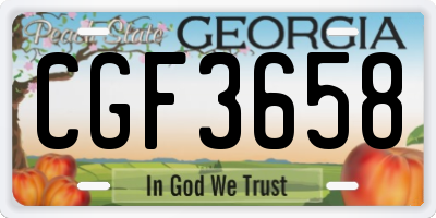 GA license plate CGF3658