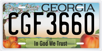 GA license plate CGF3660