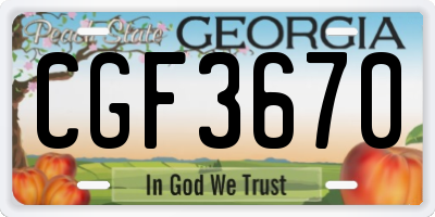 GA license plate CGF3670