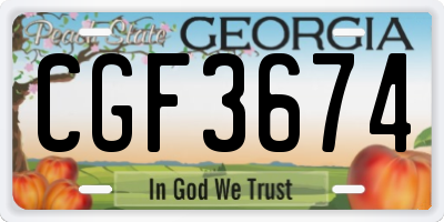 GA license plate CGF3674