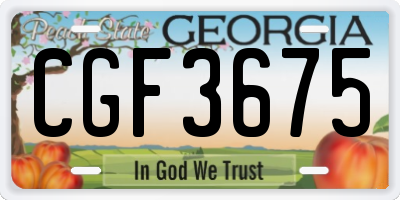 GA license plate CGF3675