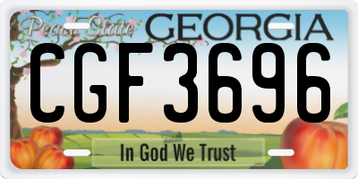 GA license plate CGF3696
