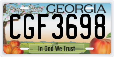 GA license plate CGF3698