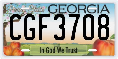 GA license plate CGF3708