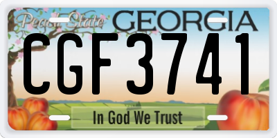 GA license plate CGF3741