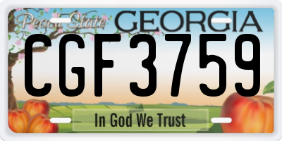 GA license plate CGF3759