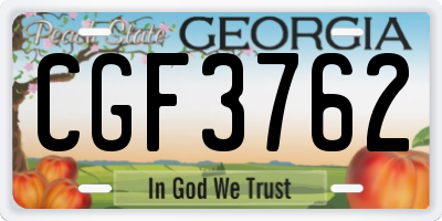 GA license plate CGF3762