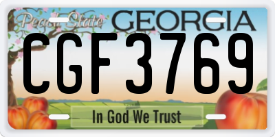 GA license plate CGF3769