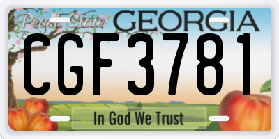 GA license plate CGF3781