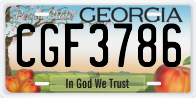 GA license plate CGF3786
