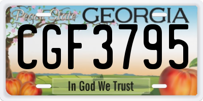 GA license plate CGF3795