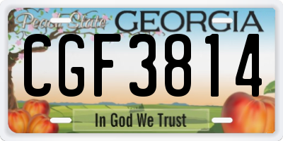 GA license plate CGF3814