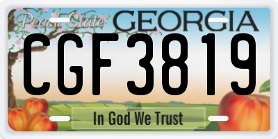 GA license plate CGF3819
