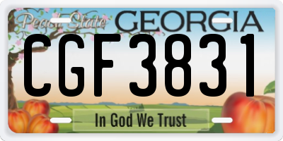 GA license plate CGF3831