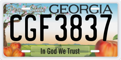 GA license plate CGF3837