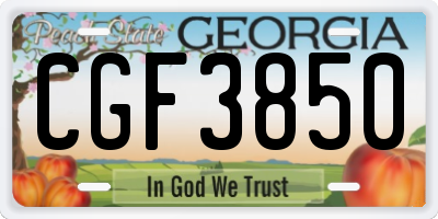 GA license plate CGF3850