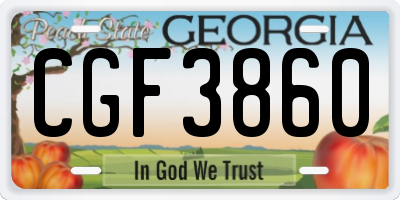 GA license plate CGF3860
