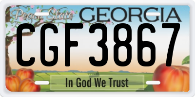 GA license plate CGF3867