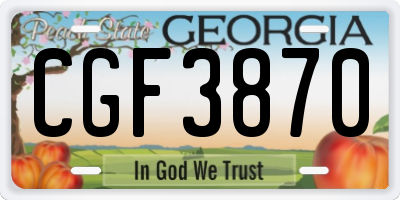 GA license plate CGF3870