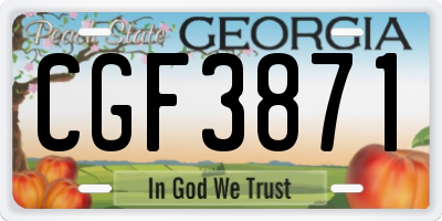 GA license plate CGF3871