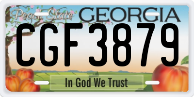 GA license plate CGF3879