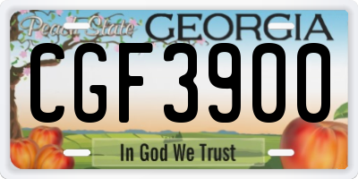GA license plate CGF3900