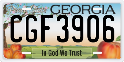 GA license plate CGF3906
