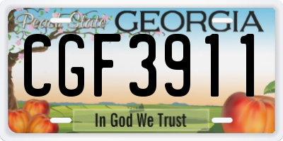 GA license plate CGF3911