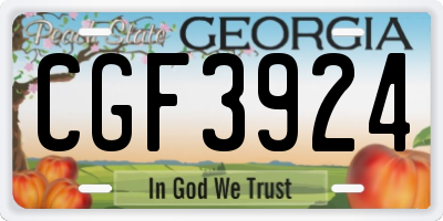 GA license plate CGF3924