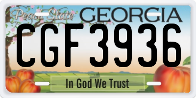 GA license plate CGF3936
