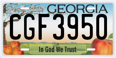 GA license plate CGF3950